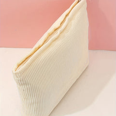 Solid Corduroy Makeup Bag for Traveling