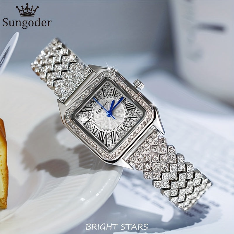 SUNGODER Rhinestone Quartz Analog Wristwatch