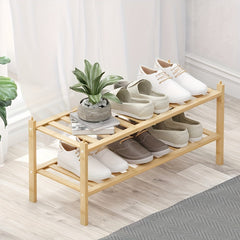 3 Tier Bamboo Shoe Rack Entryway Closet Bathroom Shelf Stackable