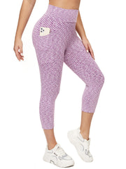 Honeycomb Yoga Leggings with Pockets, Butt Lifting Fitness Workouts
