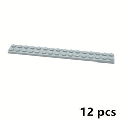 12pcs 2x16 Point Building Blocks Long Thin Blocks Educational Toys