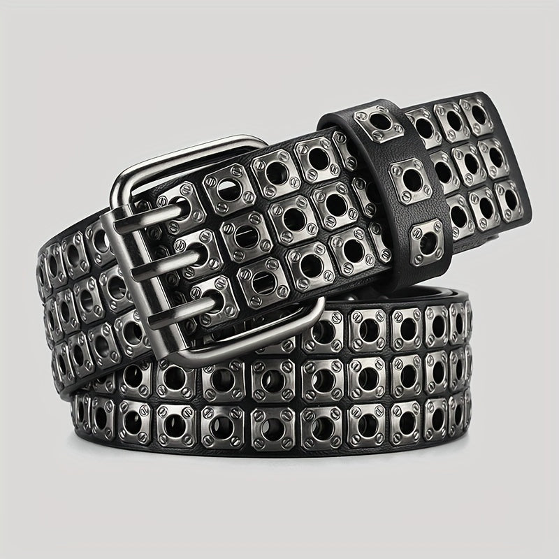 Full Metal Rivet Wide Waist Belt Punk Hip Hop Jeans Belt
