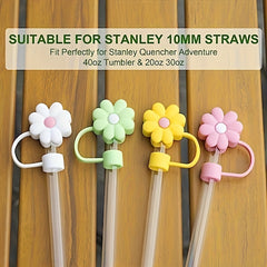 3pcs Rainbow Horse Silicone Straw Sleeves 8mm 10mm Cup Accessories