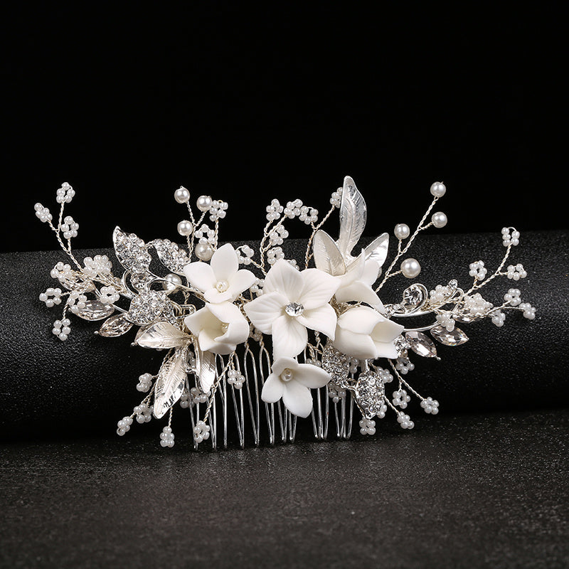 Rhinestone Flower Hair Comb Head Jewelry for Women