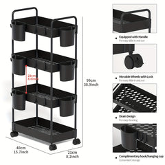 Multifunctional Snack Storage Rack with Wheels