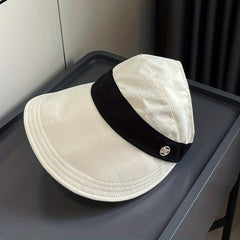Ponytail Block Bucket Hat Wide Brim UV Protection Sun Hat Lightweight Summer