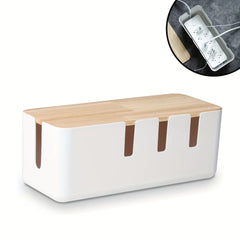 Wooden Cable Management Box Organizer