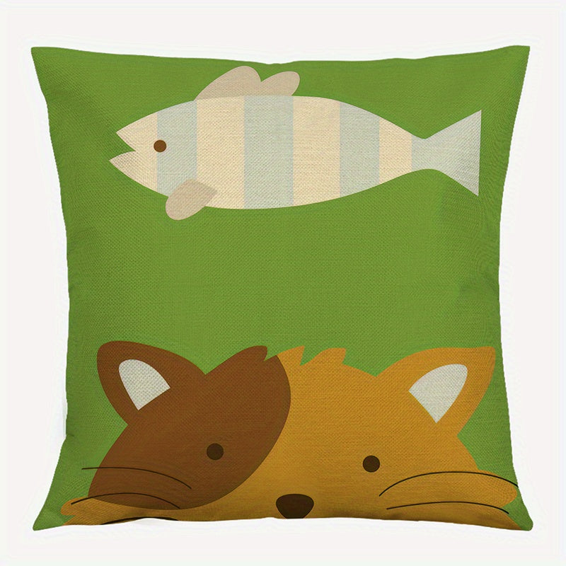 Small Animal Print Cushion 45x45cm Modern Sofa Throw Pillow Cover