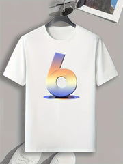 Number 6 Men's Graphic T Shirt for Summer