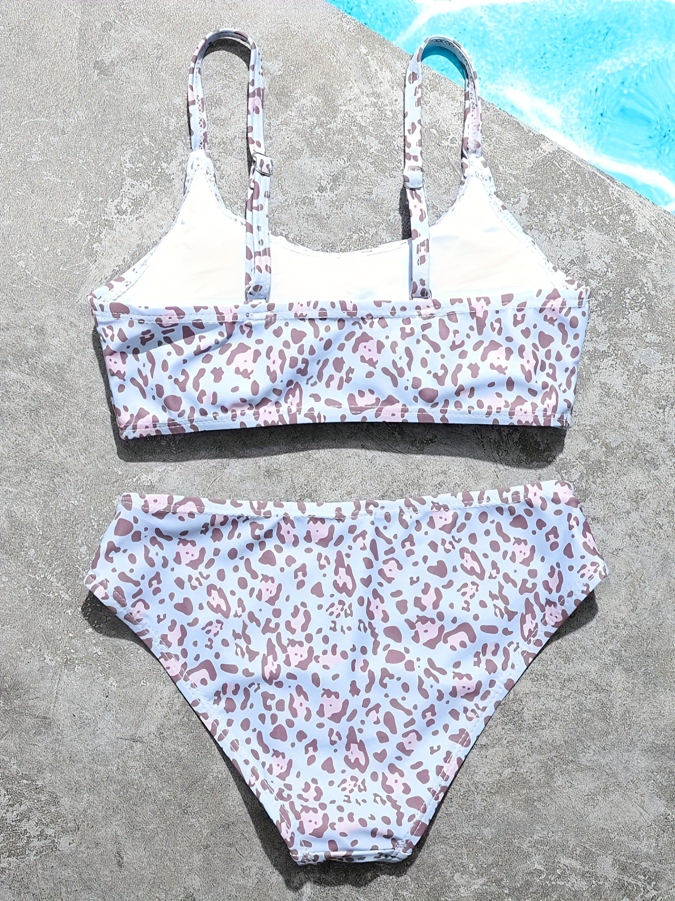 Leopard Print Bikini Set Girls Bathing Suit Summer Beach Vacation Gift