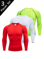 Men's Spring Autumn Fitness Tight Fitting Top Quick Drying Sports Layer