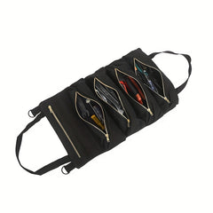 Canvas Tool Roll Up Bag with Zipper Tote