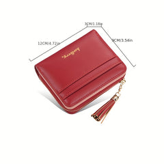 Girls Short Wallet Zipper Tassel Coin Purse Multiple Card Slots Wallet