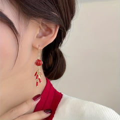 Year Earrings Lantern Firecracker Tassel Earrings For Girls