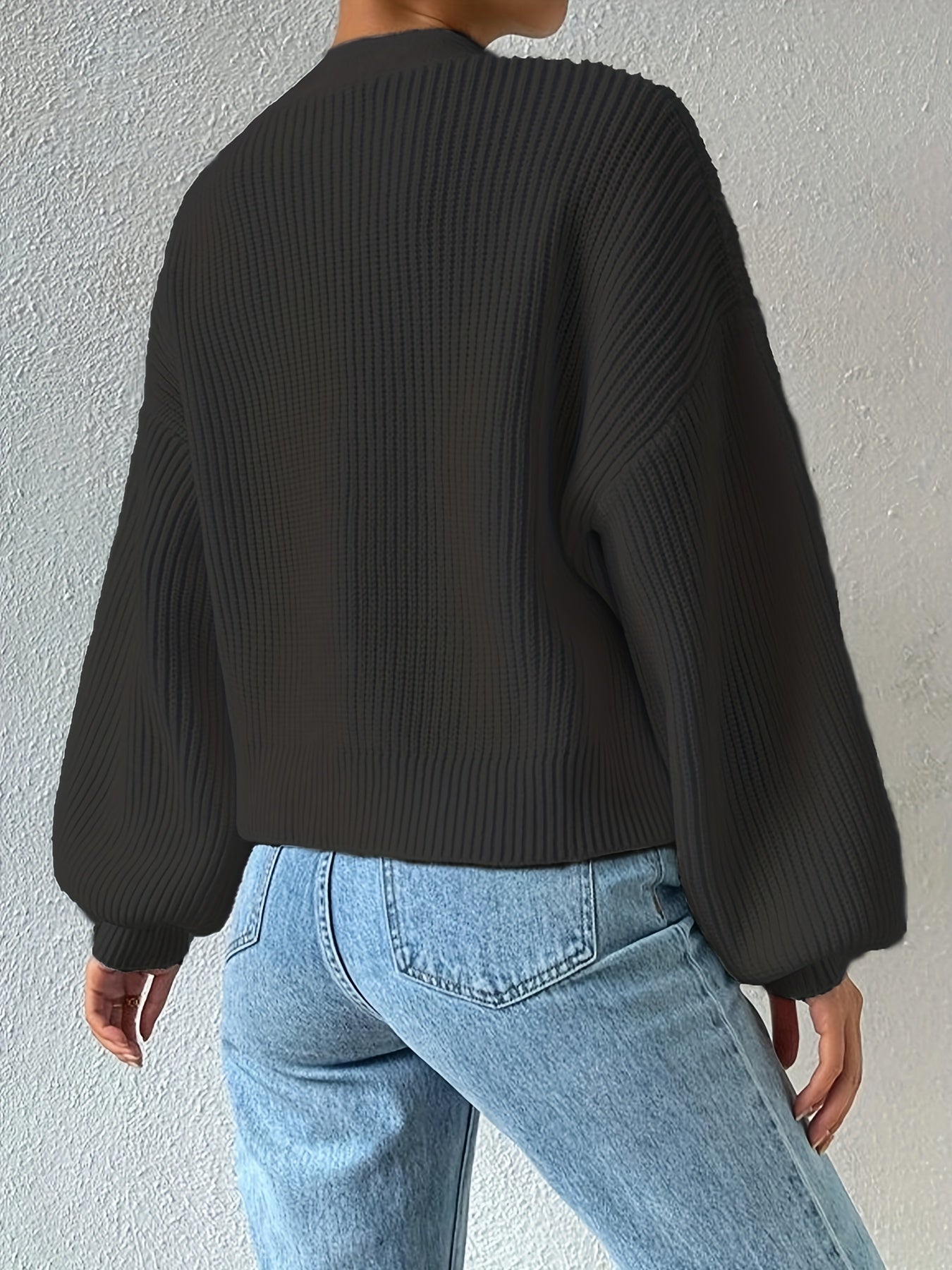Button Front Knitted Cardigan Long Sleeve