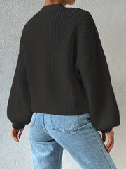 Button Front Knitted Cardigan Long Sleeve