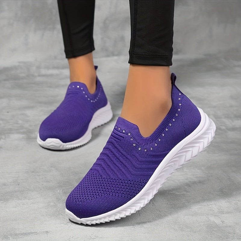 Women's Breathable Knit Slip On Sneakers Lightweight Shoes