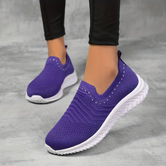 Women's Breathable Knit Slip On Sneakers Lightweight Shoes