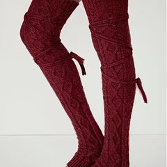 Breathable Knitted Leg Warmers Soft & Comfort Thigh High Socks