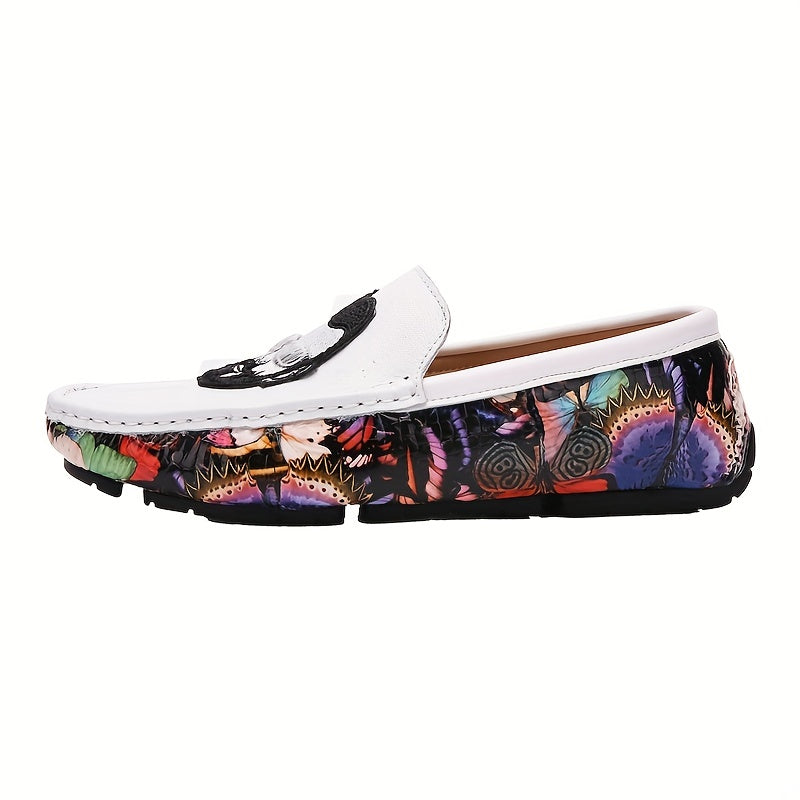 Men's Graphic Moccasin Loafer Shoes Non-slip Slip On Shoes