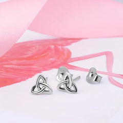 925 Silver Knot Detail Stud Earrings For Girls