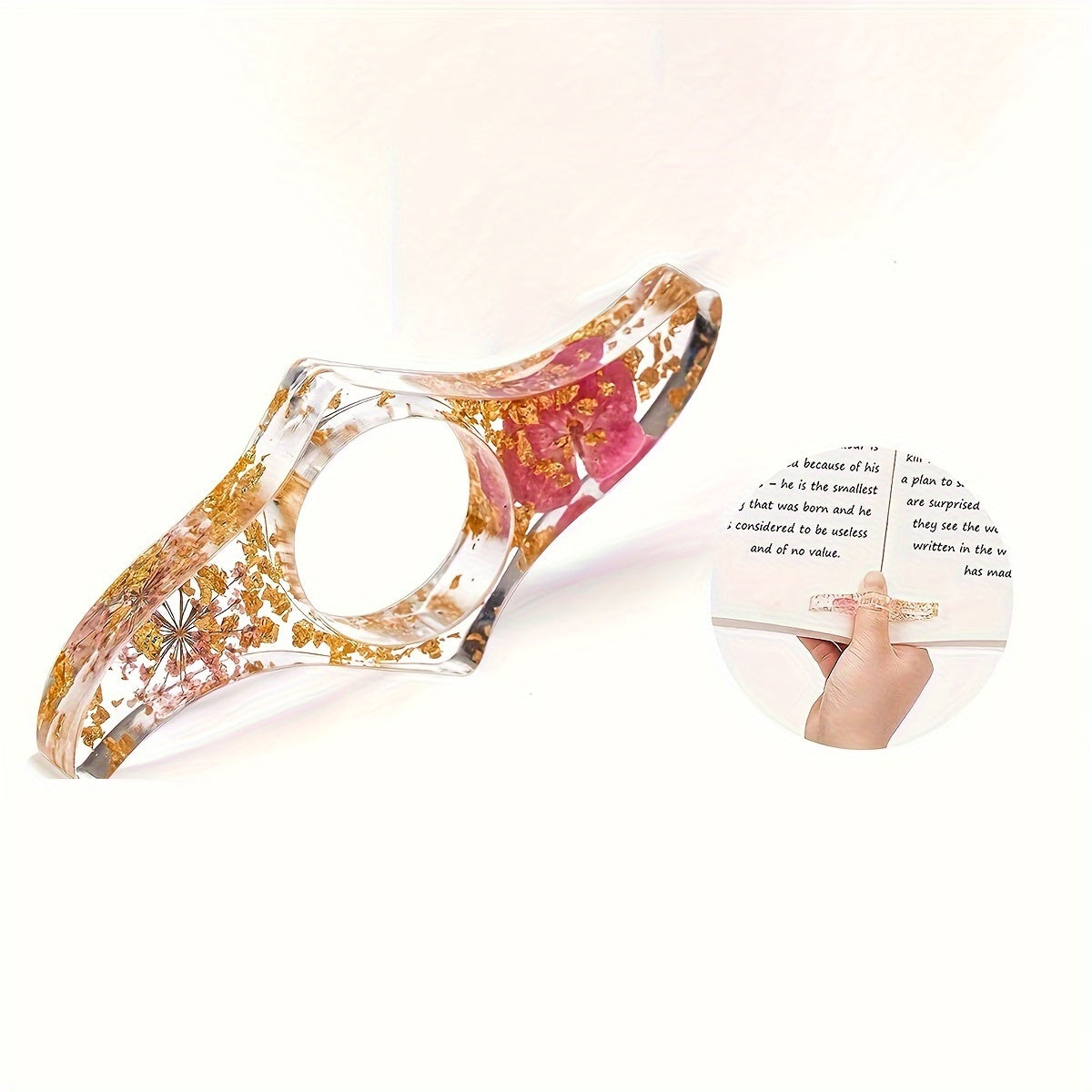 Resin Bookmark Dried Flower Thumb Book Support