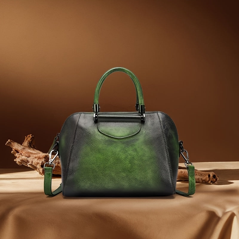 Vintage Green Leather Women's Handbag & Crossbody Bag