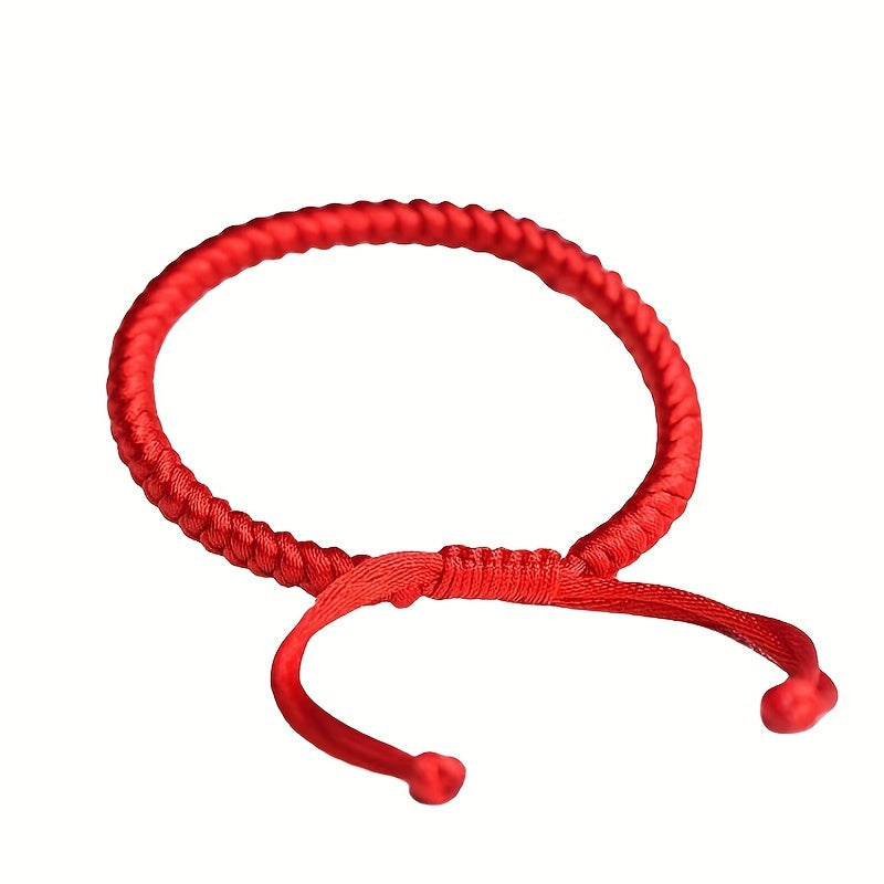 Red Adjustable Braided Rope Knot Bracelet Lucky Amulet Jewelry