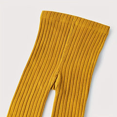Baby Girls Ribbed Cropped Pants Leggings for Autumn and Spring