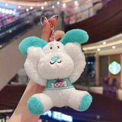Face Puppy Key Chain Plush Toy Doll Mini Bag Pendant