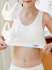 2pcs Wireless Letter Print Teen Bra Full Coverage Women's Lingerie