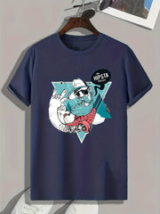 Cartoon Print Men's Graphic T shirt Casual Comfy Tees For Summer Mens Clothing