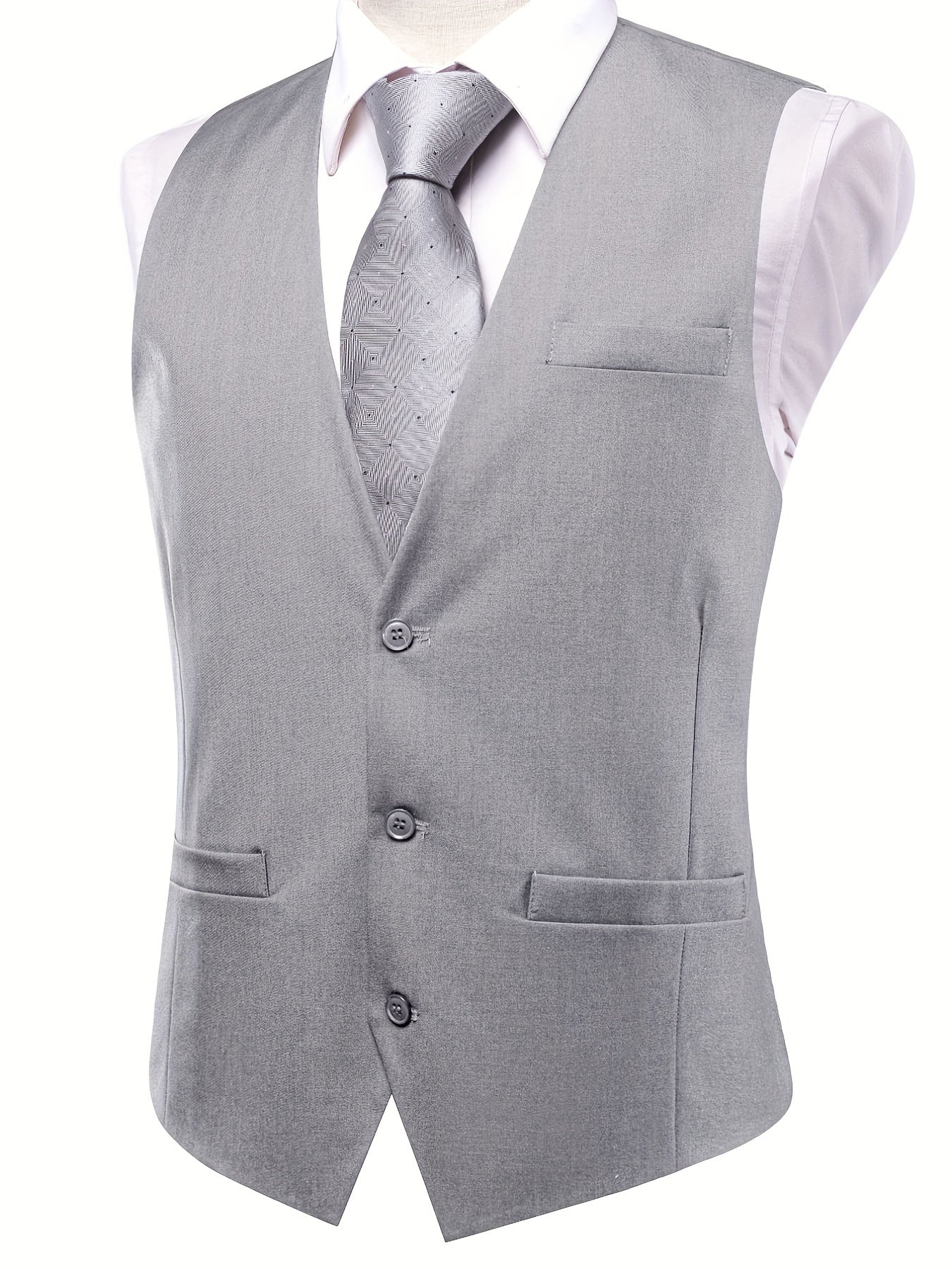 Men's Business Formal Vest Slim Fit Solid Suit Vest