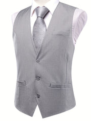 Men's Business Formal Vest Slim Fit Solid Suit Vest