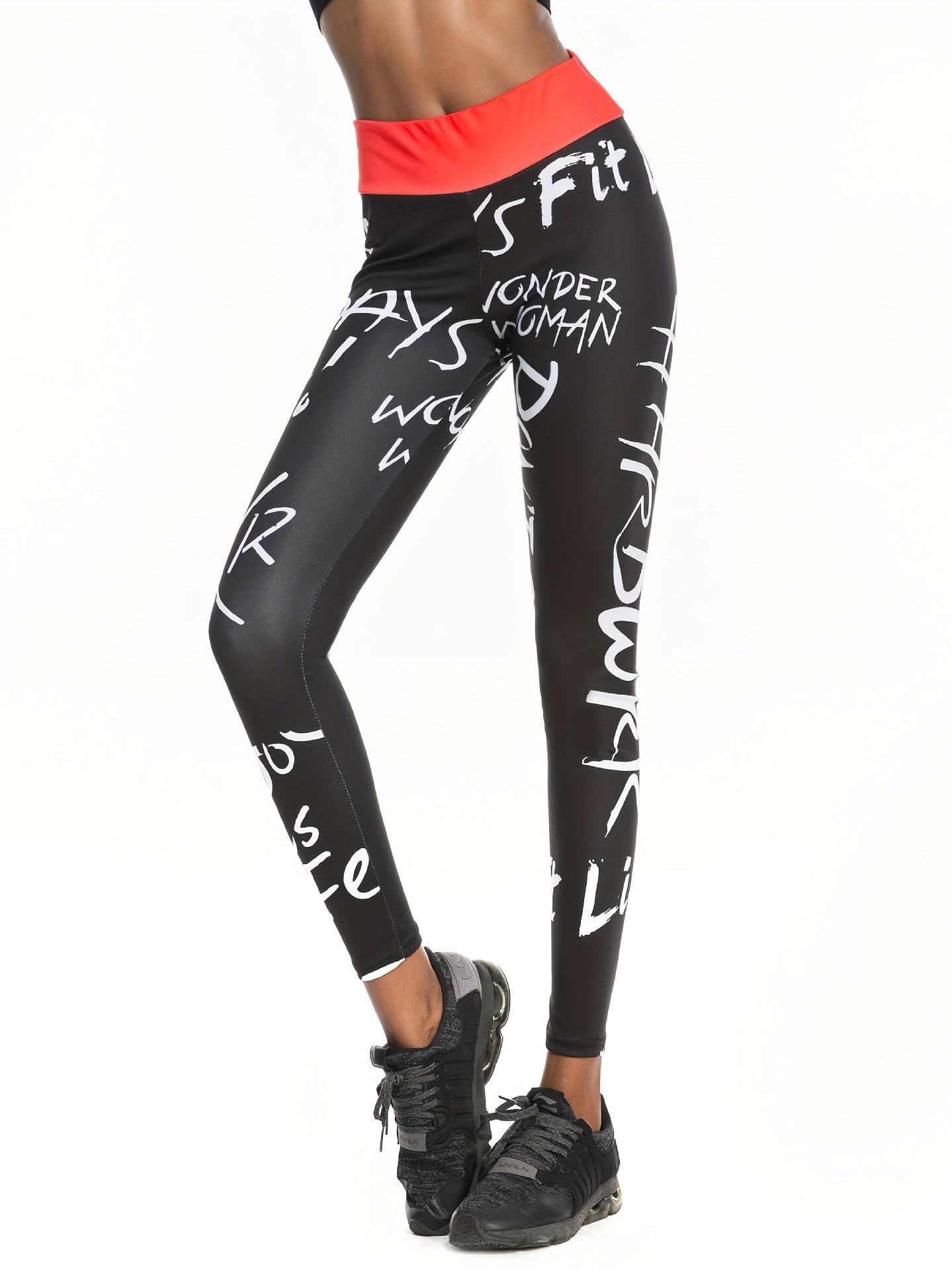 Letter Print High Waist Summer Leggings