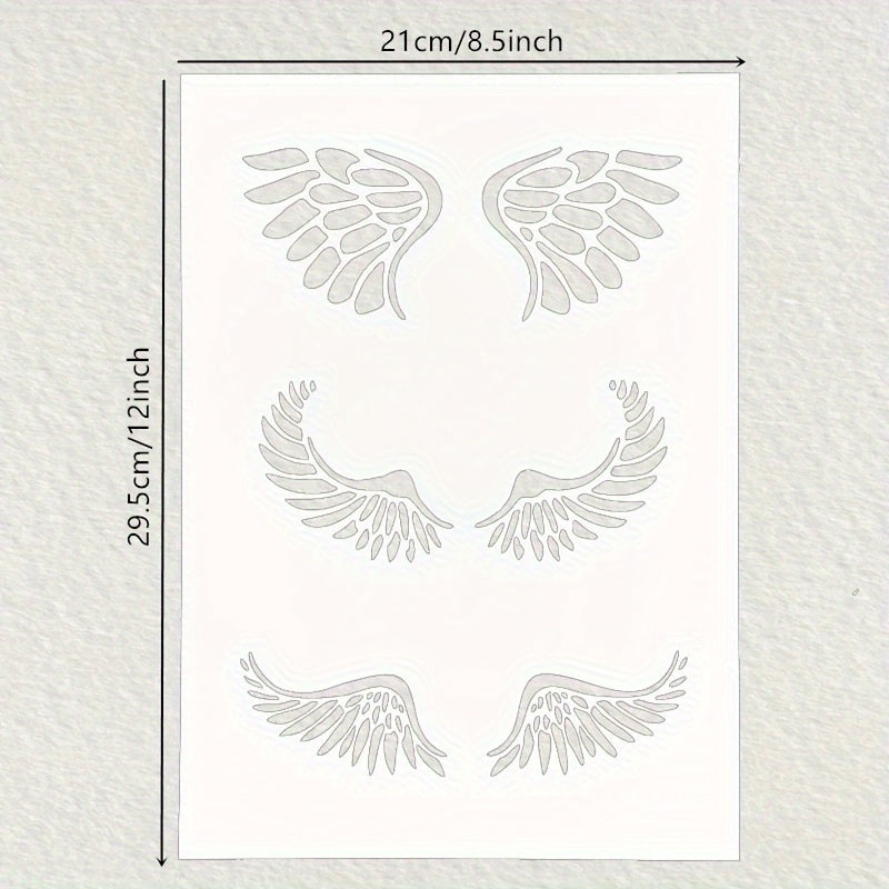 Wings Pattern Plastic Stencil for DIY Painting on Boards or Fabric