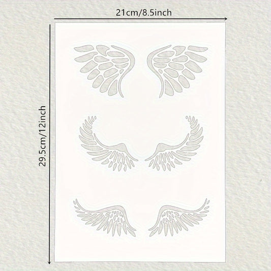 Wings Pattern Plastic Stencil for DIY Painting on Boards or Fabric