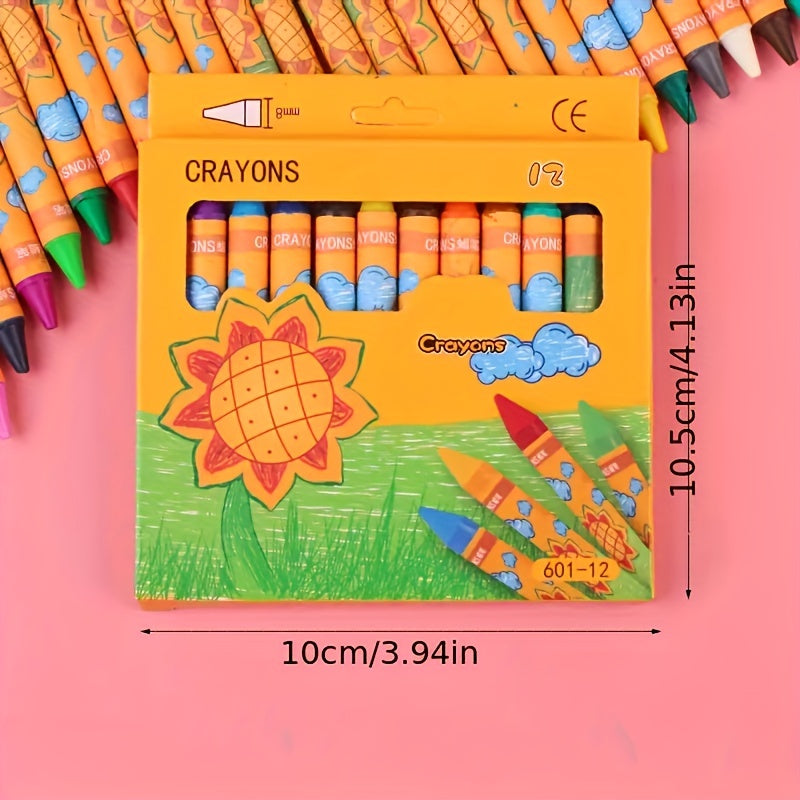 24 Eco-Friendly Student Crayons Set Creative Cartoon Painting Art Supplies