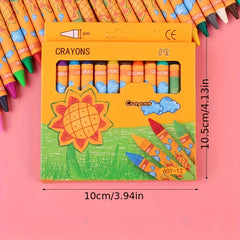 24 Eco-Friendly Student Crayons Set Creative Cartoon Painting Art Supplies