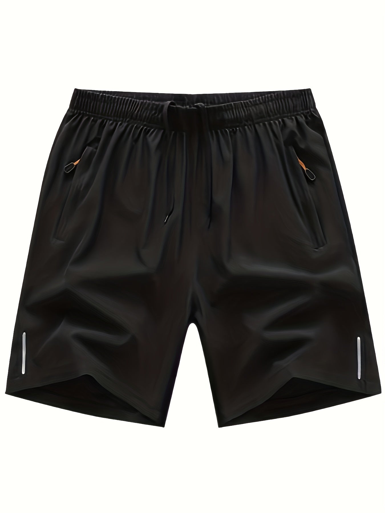 Men's Breathable Shorts With Zipper Pockets Drawstring Elastic Waist