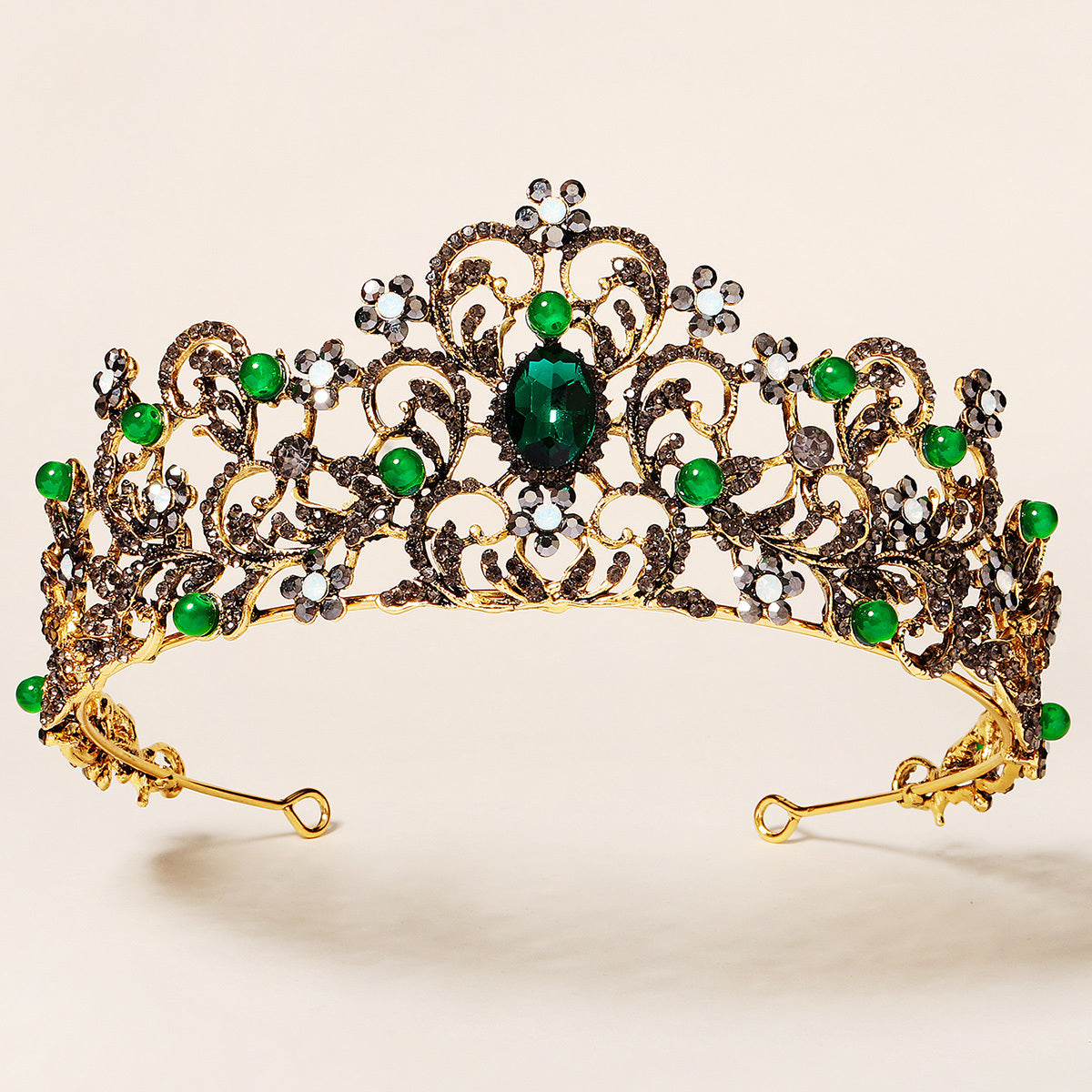 Vintage Crystal Leaf Tiara Bridal Crown for Women
