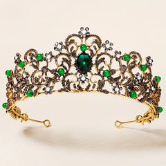 Vintage Crystal Leaf Tiara Bridal Crown for Women