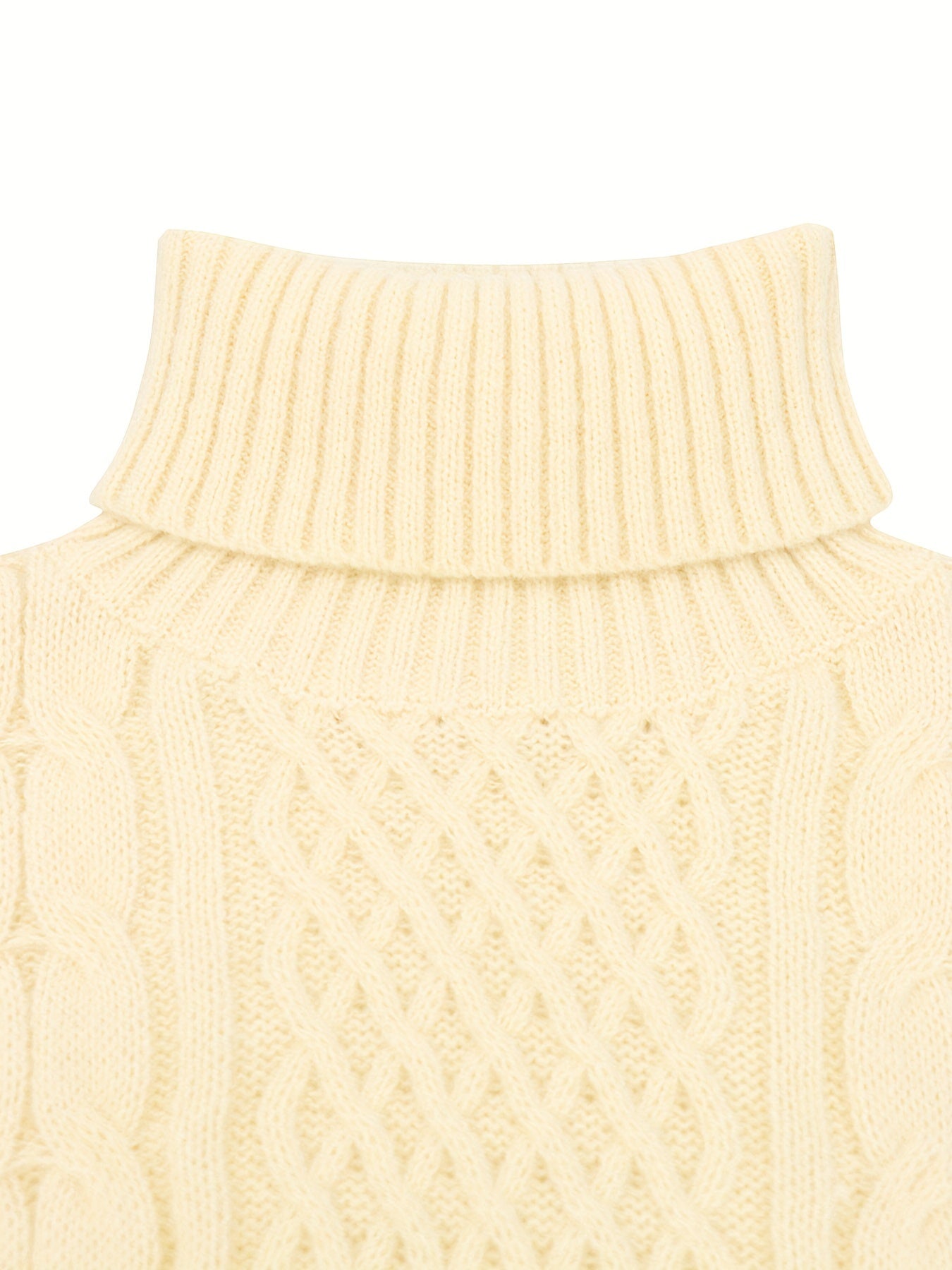 Men's Cable Knit Turtleneck Sweater - Warm & Stylish Pullover