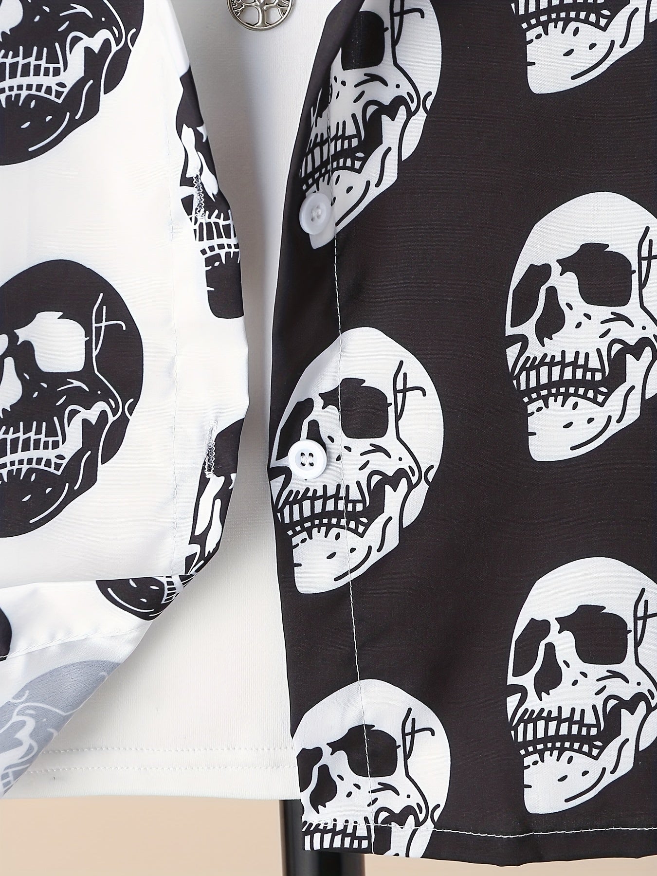 Boys Short Sleeve Skull Shirts Casual Stretch Tops For Summer