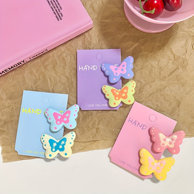 Polka Dot Butterfly Hair Clip Set Sweet Side Hair Clip