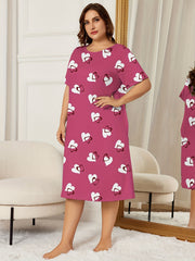 Lounge Dress Women's Plus Heart Print Cooling