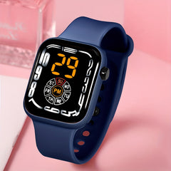 LED Square Digital Watch Silicone Strap Gift For Kids