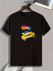 7th Anniv Pattern Print Men's Sports T-shirt, Great Fitness Gift M