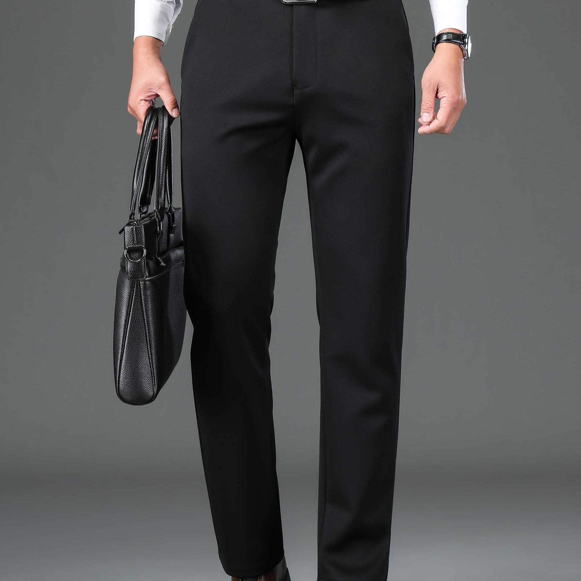 Men's Formal Solid Stretch Dress Pants for Business