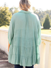 Layered Half Sleeve Loose Shirt Women's Plus Size